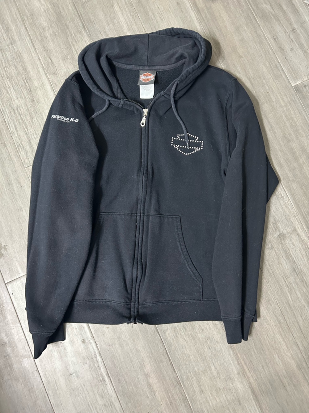 HD black zip up sweatshirt